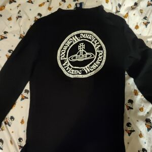 Vivienne Westwood Black and White Logo Crewneck Sweater